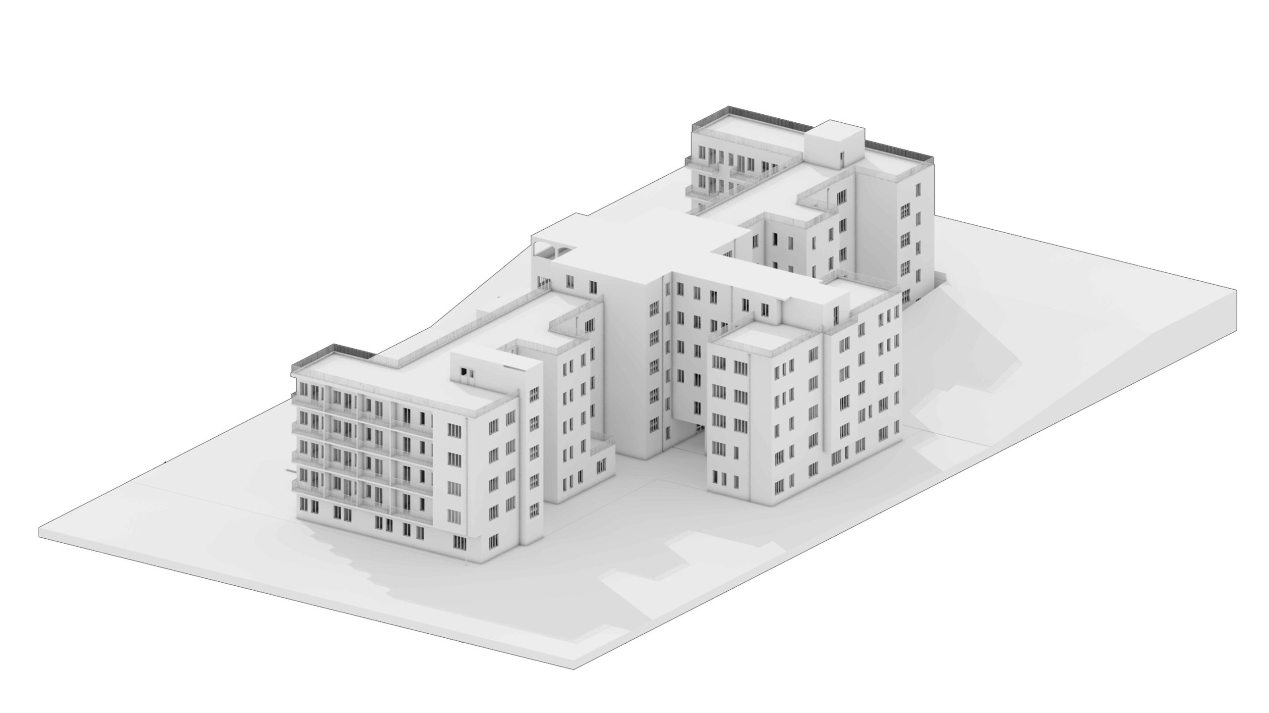 Modello bianco astratto BIM render 3D tridimensionale